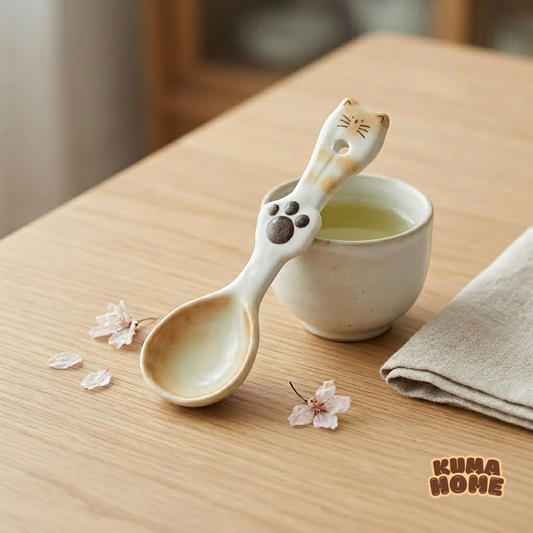 Artisanal Cat Paw Sculptural Ceramic Soup Spoon