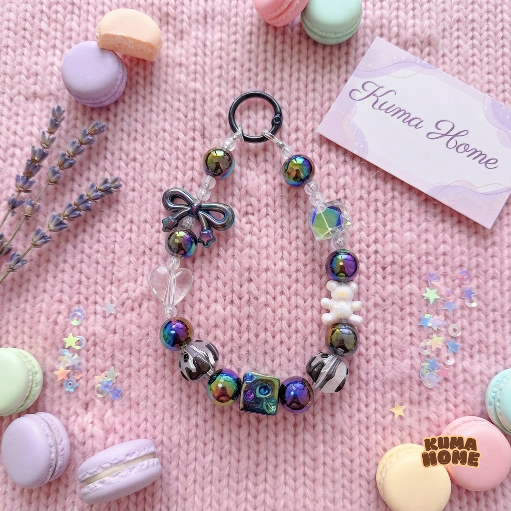 Chic Bear & Bow Beaded Multi-Use Wristlet