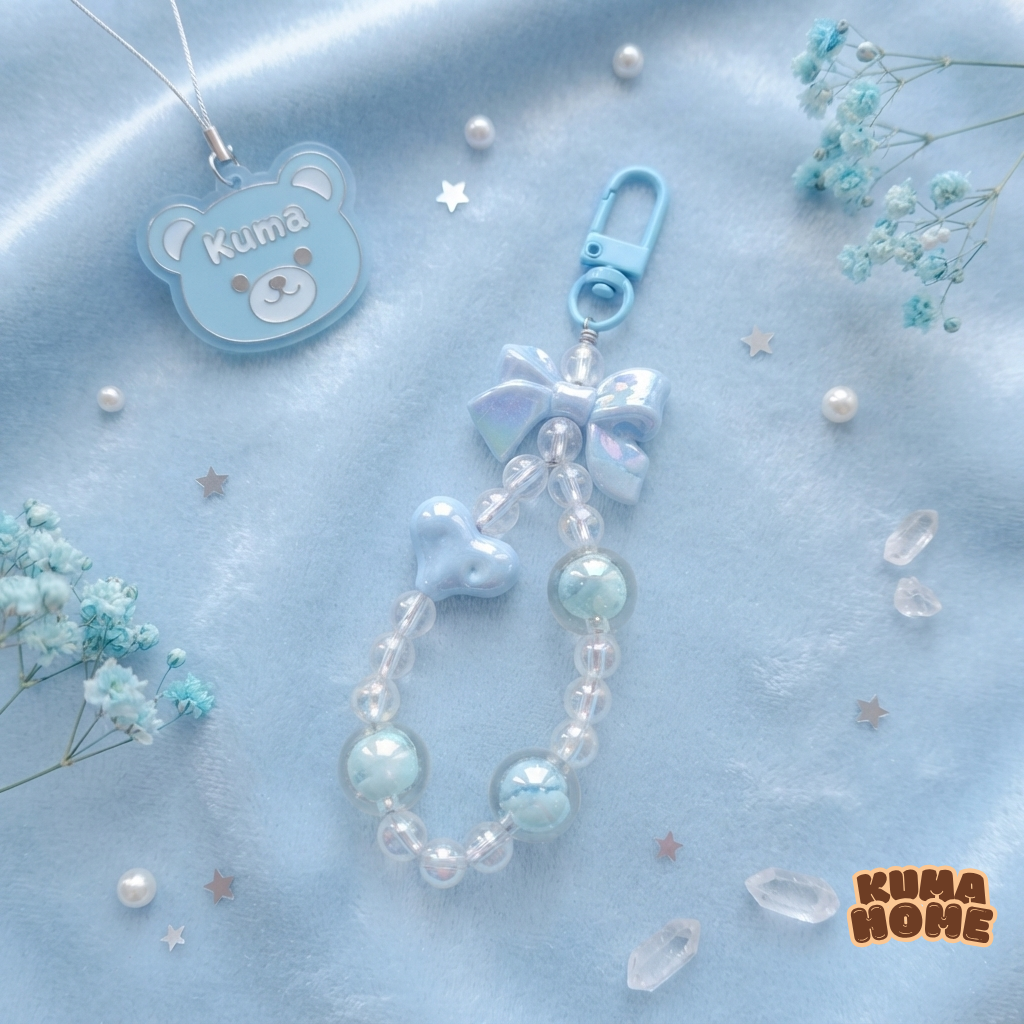 Playful Bow & Heart Beaded Mini Accessory Charm