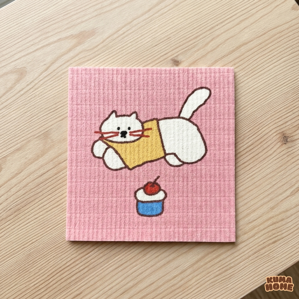 Whimsical Animal Wood Pulp Cotton Absorbent Cleaning Cloth