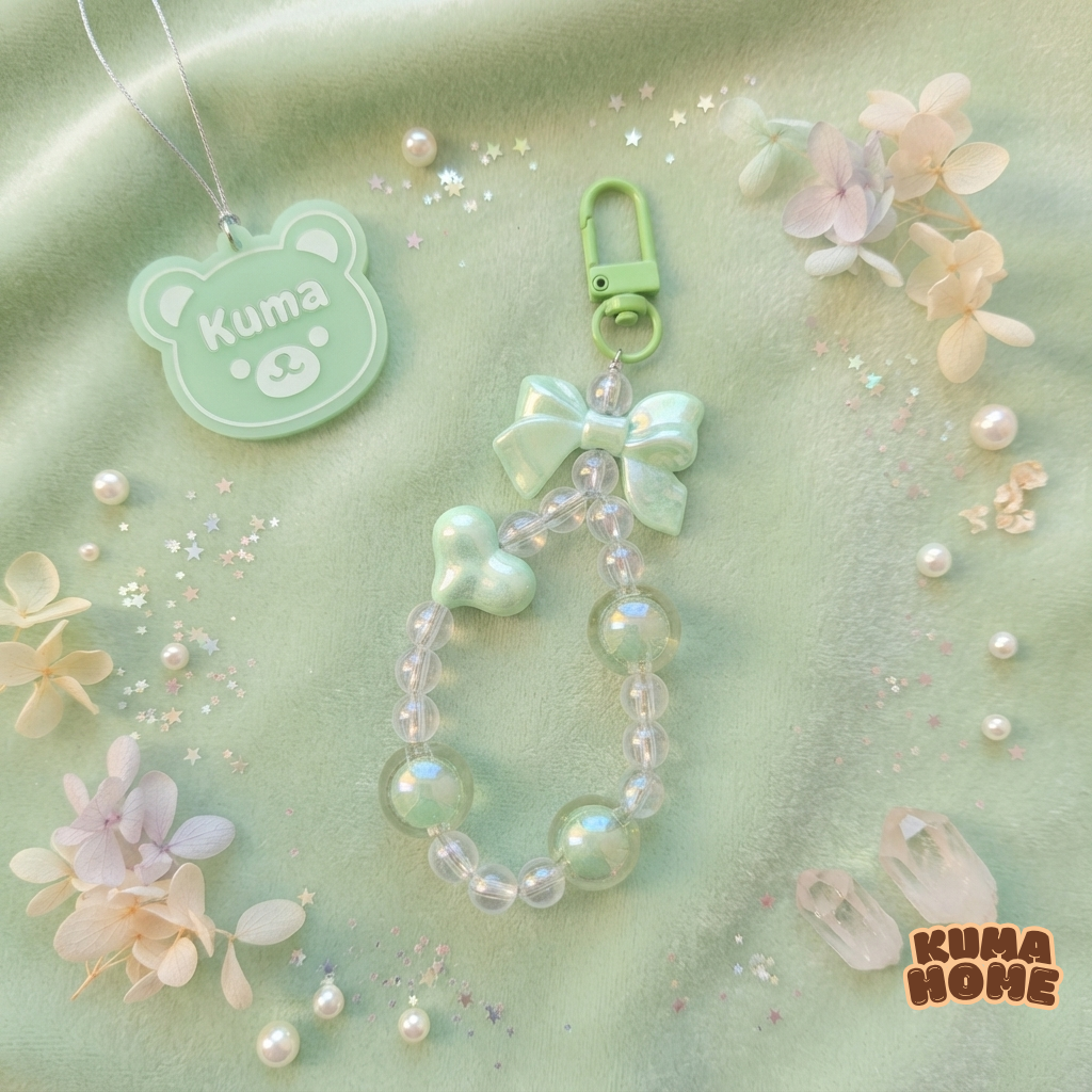Playful Bow & Heart Beaded Mini Accessory Charm