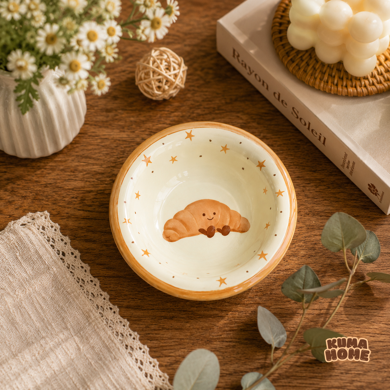 Kawaii Fruits & Croissant Series Ceramic Sauce Dish