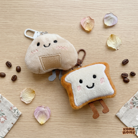 Kawaii Plush Foodie Expression Keychain Series
