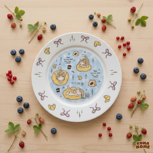 Vintage Kitty Cat Cartoon Ceramic Tableware Series