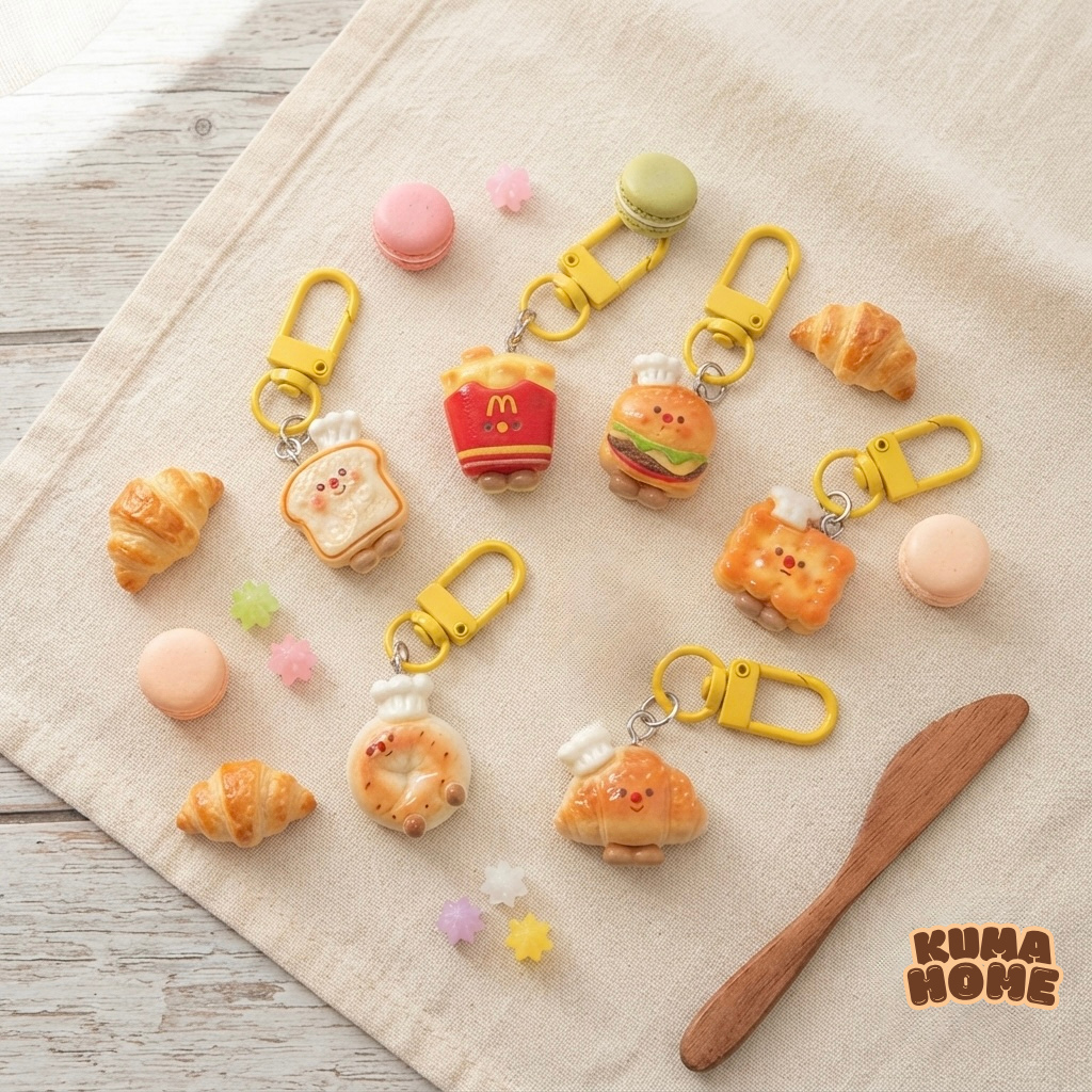 Mini Chef Bread & Snack Miniature Keychain Series