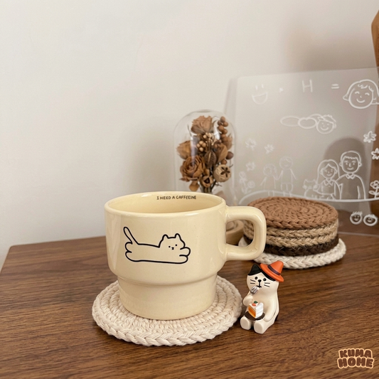 Minimalist Cat Illustration Ceramic Mug