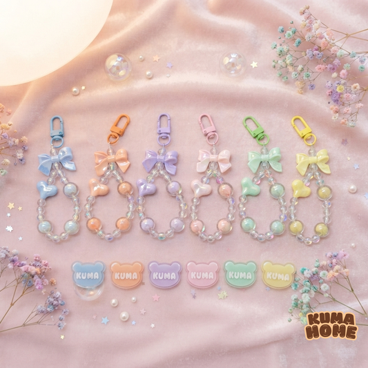 Playful Bow & Heart Beaded Mini Accessory Charm