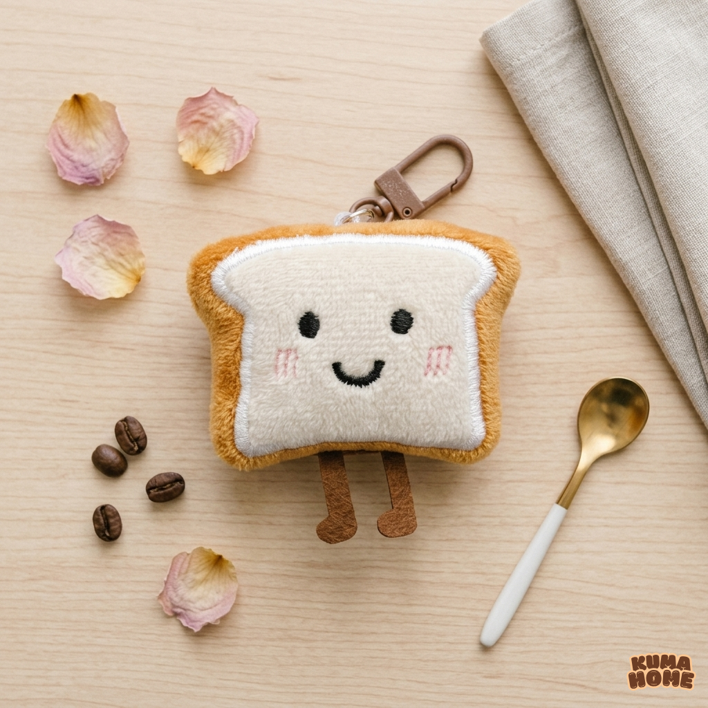 Kawaii Plush Foodie Expression Keychain Series
