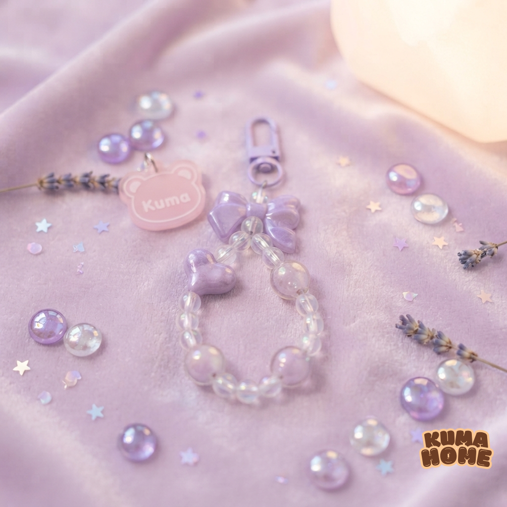 Playful Bow & Heart Beaded Mini Accessory Charm
