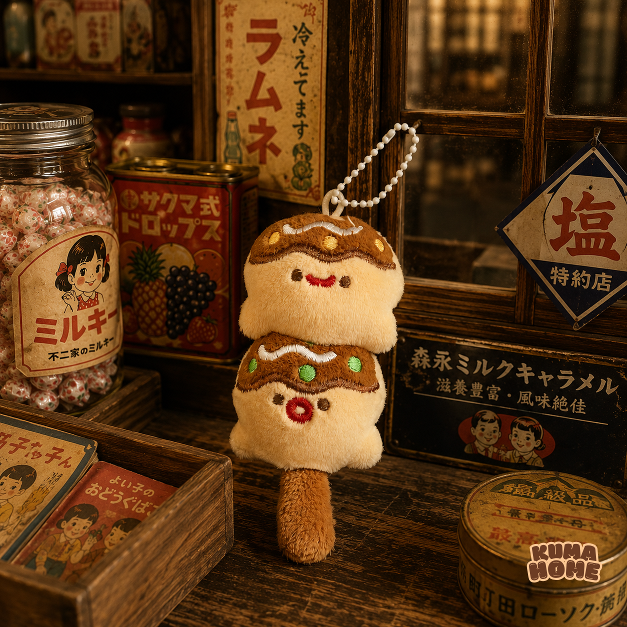 Playful Japanese Street Food Plush Keychain Series