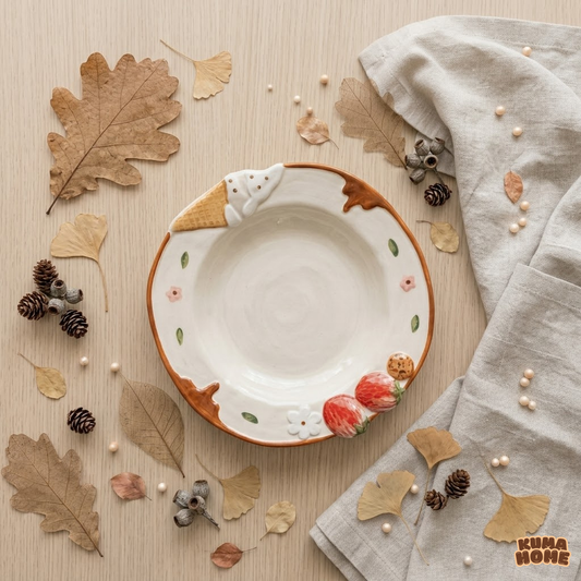 Vintage Scalloped Meadow Deep Soup Plate