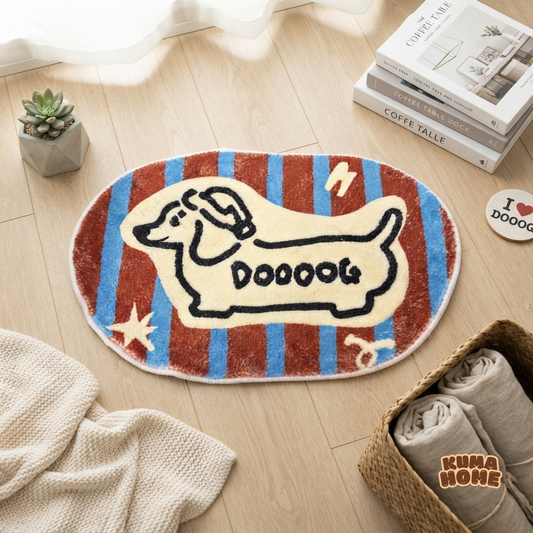Cozy Hand-Drawn Animal Faux Cashmere Floor Mat