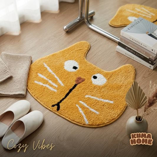 Cozy Cat Shaped Faux Cashmere Bath Mat
